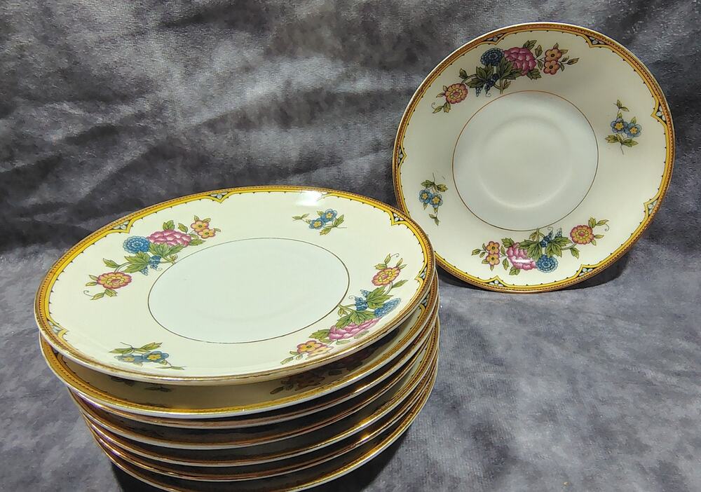 8 Vintage Noritake Elysian Cup Saucers